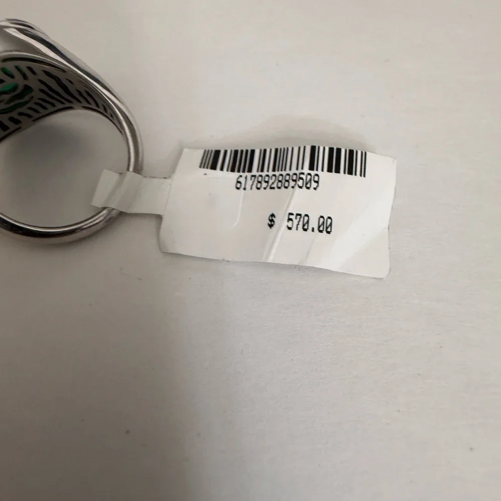 EFFY 925 STERLING SILVER ,GREEN ONYX RING SIZE 10